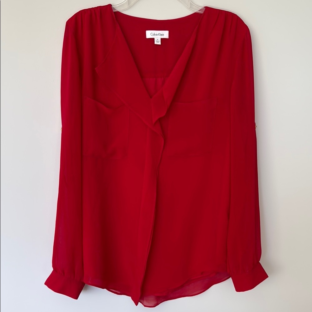 Calvin Klein Women's Red Blouse